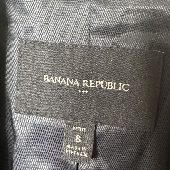 Banana Republic Captain Blazer Women's 8P Black Gold Buttons Double Breasted - Picture 6 of 12